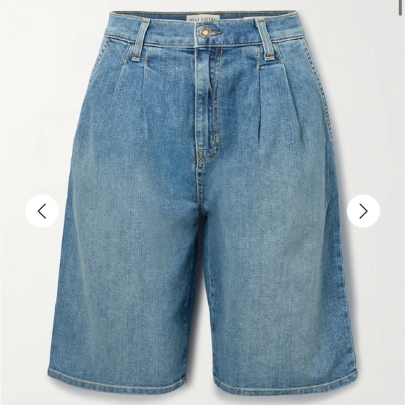 Nili Lotan Julie Pleated Denim Shorts Jorts - Picture 10 of 10